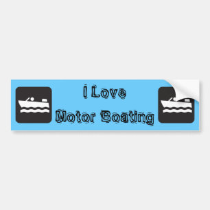 I Love Motor Boating Bumper Sticker