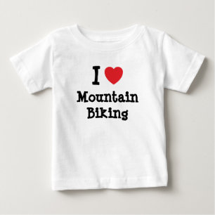 I love Mountain Biking heart custom personalised Baby T-Shirt