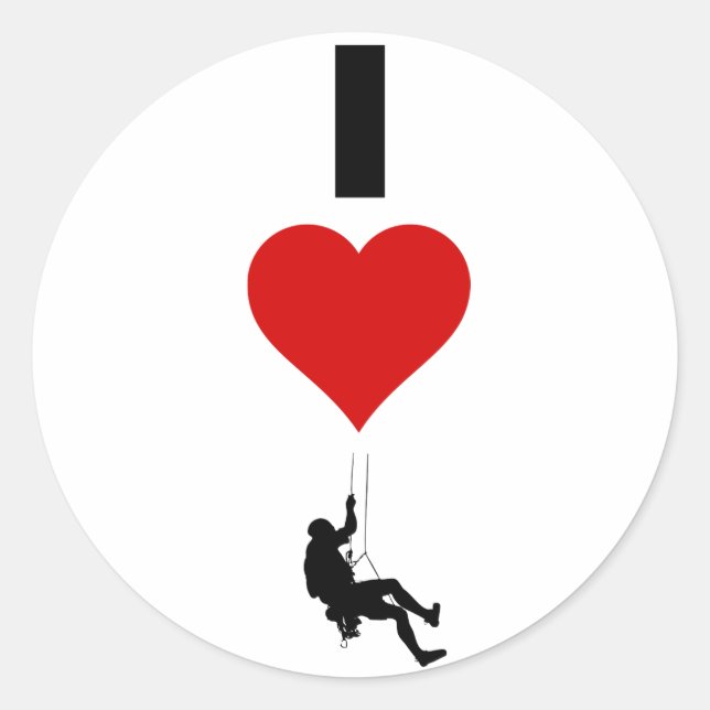 I Love Mountain Climbing (Vertical) Classic Round Sticker (Front)