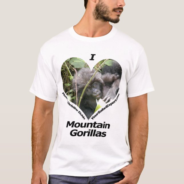 I Love Mountain Gorillas T-Shirt (Front)