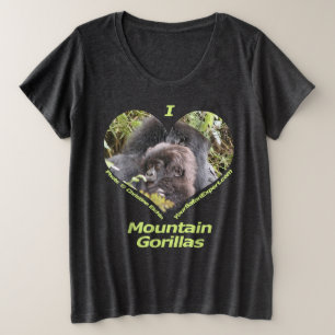 I Love Mountain Gorillas T-Shirt 5 (front & back) Plus Size T-Shirt