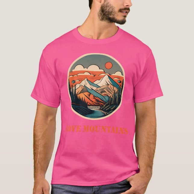 I Love Mountains Active T-Shirt (Front)