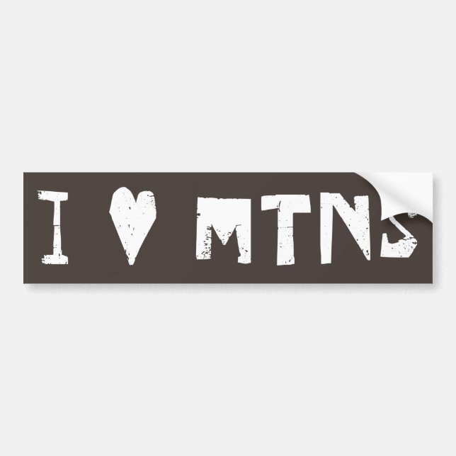 I Love Mountains Bumper Sticker (Front)