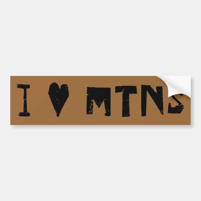 I Love Mountains Bumper Sticker (Front)