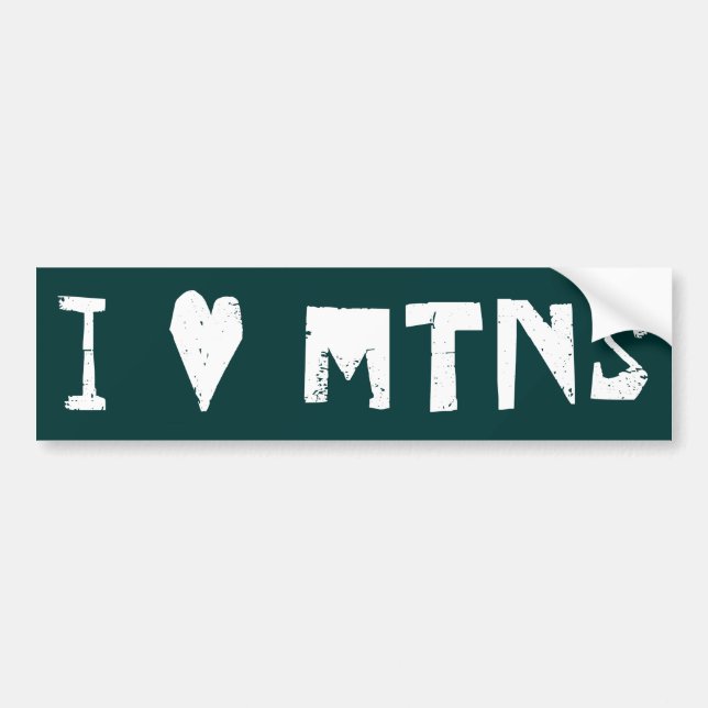 I Love Mountains Bumper Sticker (Front)