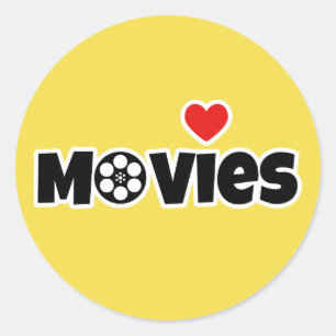I love Movies Classic Round Sticker
