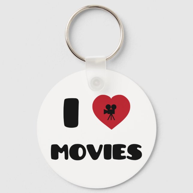 I Love Movies Key Ring (Front)