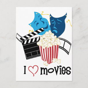 I Love Movies Postcard