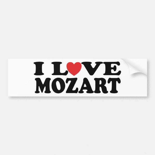 I Love Mozart Bumper Sticker (Front)