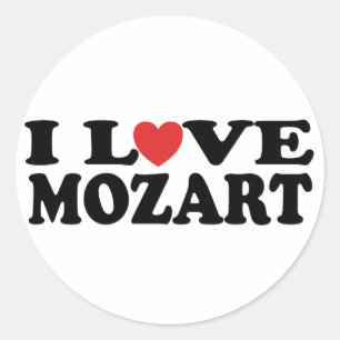 I Love Mozart Classic Round Sticker