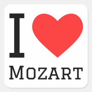 I love Mozart Square Sticker