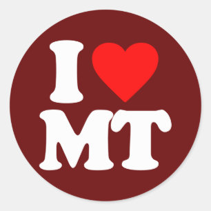 I LOVE MT CLASSIC ROUND STICKER