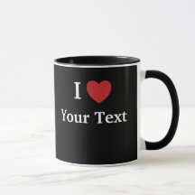 I Love Mug - Black - Add Text