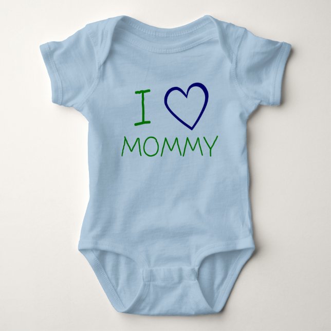 I love Mum (boys) Baby Bodysuit (Front)