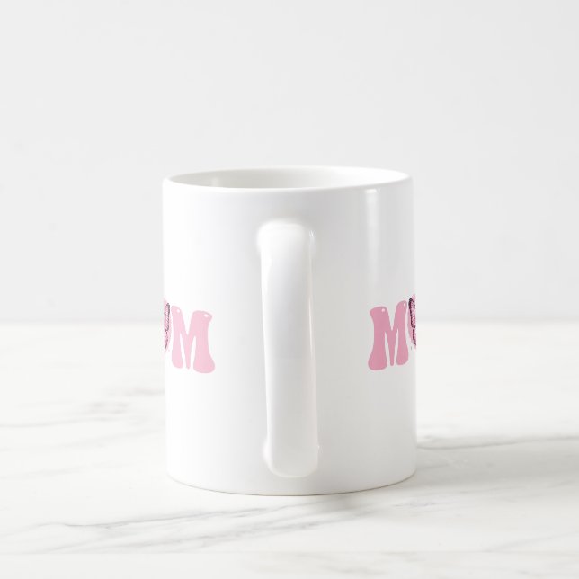 I Love Mum Butterfly Pink Coffee Mug (Handle)