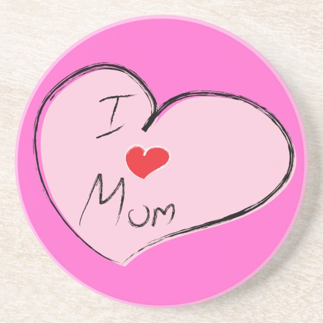 I Love Mum Coaster (Front)