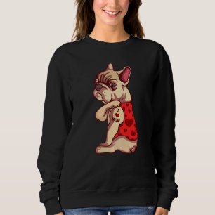 I Love Mum Dog Tattoo English Bulldog French Bull Sweatshirt