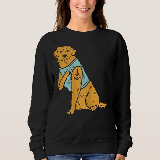I Love Mum Golden Retriever Labrador Dog Women Sweatshirt (Front)