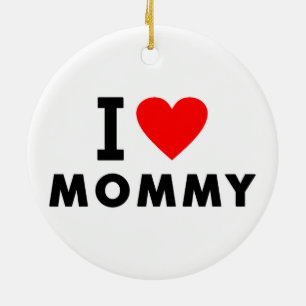 i love mum heart mummy text message mother symbol ceramic tree decoration