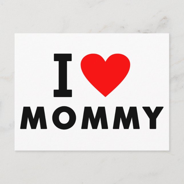 i love mum heart mummy text message mother symbol postcard (Front)
