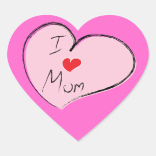 I Love Mum Heart Sticker