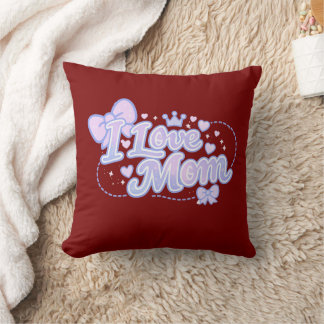 I Love Mum – Pastel Kawaii Design Cushion