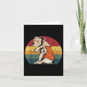 I Love Mum Pitbull Dog Tattoo Flower Vintage Mothe Card
