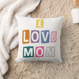 I Love Mum Ransom Note Magazine Cutout Typography Cushion