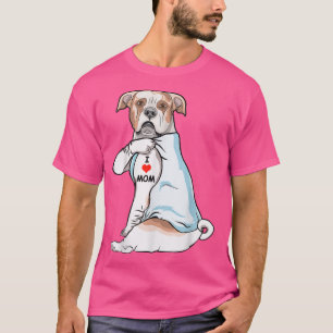 I Love Mum Tattoo American Bulldog Mother's Day Gi T-Shirt