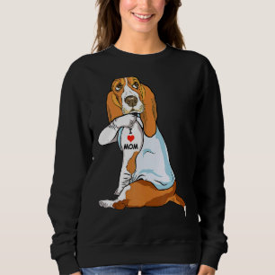 I Love Mum Tattoo Basset Hound Mum Dog Women 1 Sweatshirt