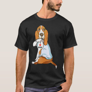 I Love Mum Tattoo Basset Hound Mum Dog Women 1 T-Shirt