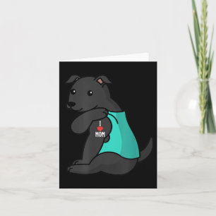 I Love Mum Tattoo Black Dog Mother  Card