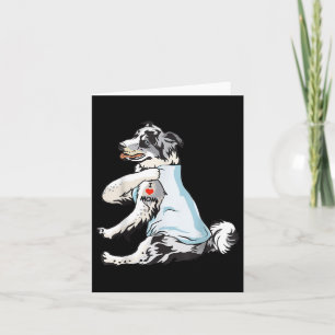 I Love Mum Tattoo Blue Merle Collie Mum Dog Lover  Card