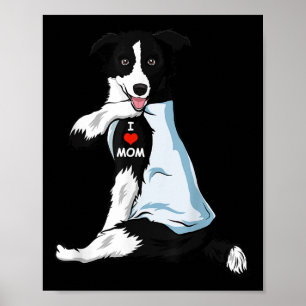 I Love Mum Tattoo Border Collie Mum Dog Lover Wome Poster