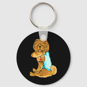 I Love Mum Tattoo Chow Chow Mum Dog Lover Women Key Ring