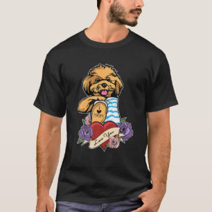 I Love Mum Tattoo Design I Funny Toy Poodle Mum T-Shirt