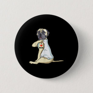 I Love Mum Tattoo English Mastiff Mum Dog Lover Wo 6 Cm Round Badge