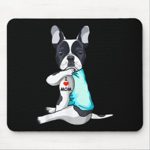 I Love Mum Tattoo French Bulldog Mum Dog Lover Wom Mouse Pad