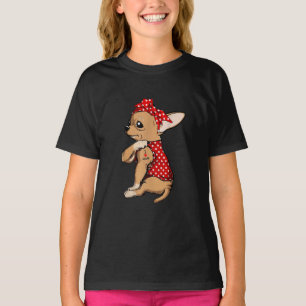 I Love Mum Tattoo Funny Chihuahua Dog Wearing Band T-Shirt