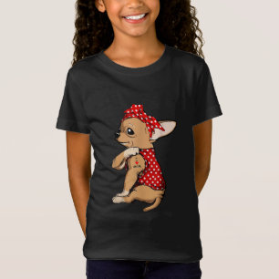 I Love Mum Tattoo Funny Chihuahua Dog Wearing Band T-Shirt