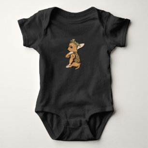 I Love Mum Tattoo Funny Chihuahua Dog With Bandann Baby Bodysuit