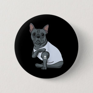 I Love Mum Tattoo Funny French Bulldog Mothers Day 6 Cm Round Badge