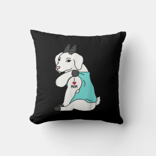 I Love Mum Tattoo Goat Funny Mors Day Pet Cushion