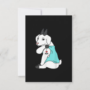 I Love Mum Tattoo Goat Funny Mors Day Pet RSVP Card
