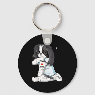 I Love Mum Tattoo Japanese Chin Mum Dog Lover Wome Key Ring