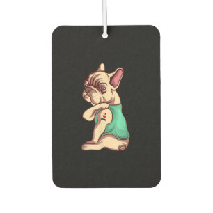 I Love Mum Tattoo Lover Funny French Bulldog Gift Car Air Freshener