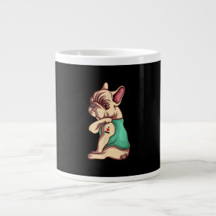 I Love Mum Tattoo Lover Funny French Bulldog Gift Large Coffee Mug