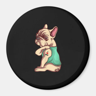 I Love Mum Tattoo Lover Funny French Bulldog Gift Magnet