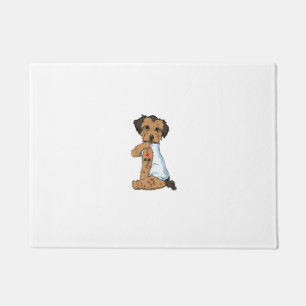 I Love Mum Tattoo Morkie Mum Dog Lover Women Doormat
