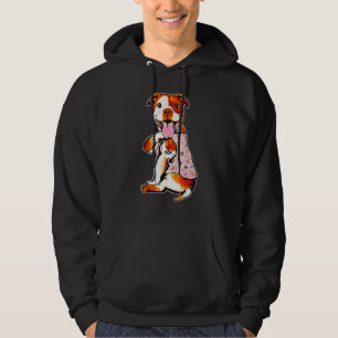 I Love Mum Tattoo Pit Bull Dog Flowers Mother's Da Hoodie